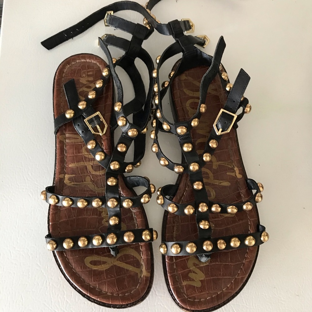 Sam Edelman black gladiator studded sandals
